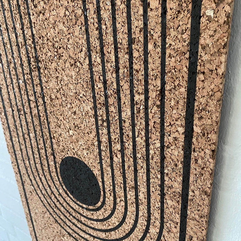 Korkvæg - Stroke mønster, sort - 50x100 cm.