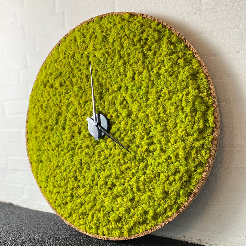 OEKOBOARD Premium - Lime mos cirkel med kork kant + ur