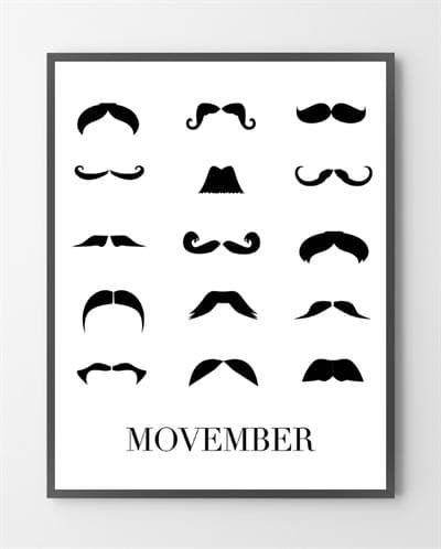 Design plakat "Movember" i Limited Edition a 100 stk. -  På dette foto er plakaten endnu ikke blevet præget.