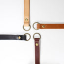 Nøglering sort kernelæder - far