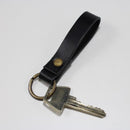 Nøglering sort kernelæder - far