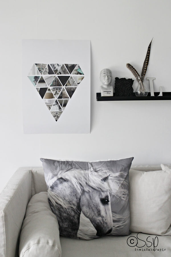 DIY Fredag: Lav geometrisk diamant billede af trekanter