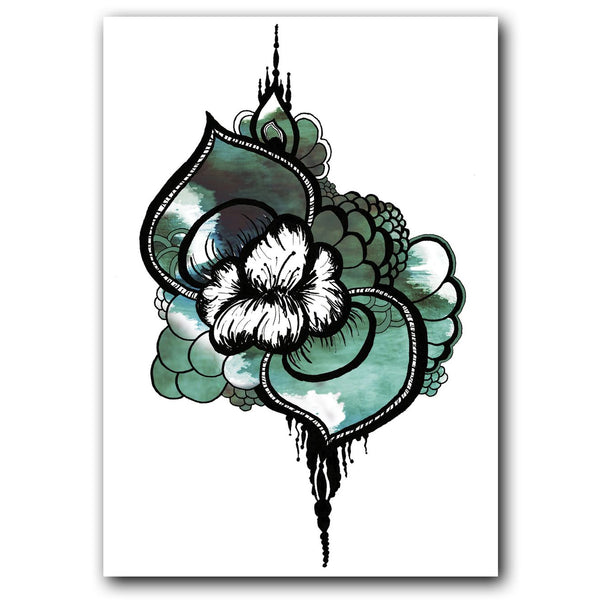 Plakat Tirsdag: Kunstkort med tegnede blomster