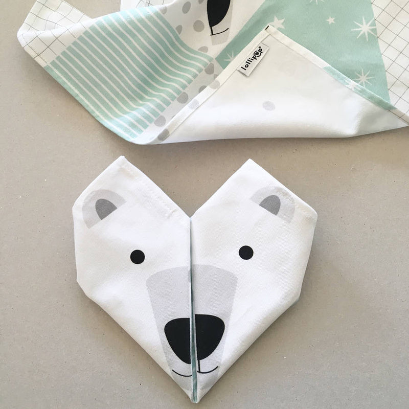 Origami servietter med isbjørn