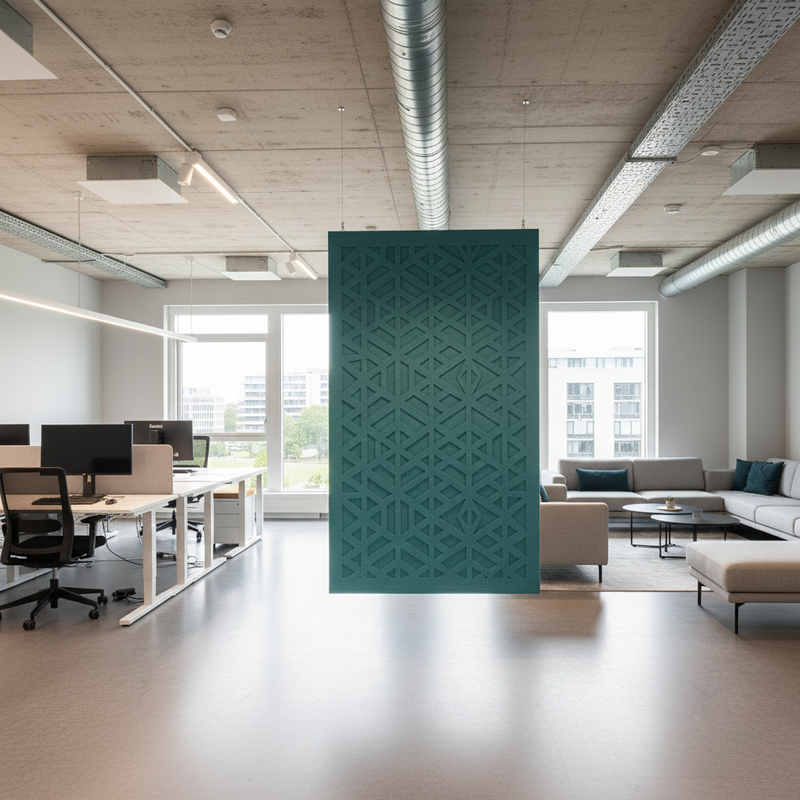 3D Lyddæmpende rumdeler i 18mm filt