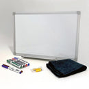Whiteboard lakeret, 45 x 30 cm, inkl. mikrofiberklud og 6 tusser