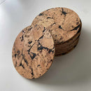 Kork coaster, 10 cm 6 stk.
