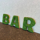 Mos bogstaver - 'BAR', Mørkegrøn - Restsalg