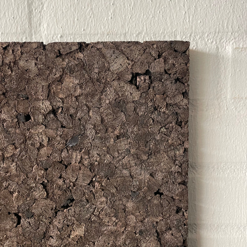 Brændt korkplade, 50x50x2,5 cm.