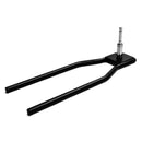 Dækfod til beachflag med flad base, to lange arme for stabilitet og cylindrisk flagstangskonnektor.