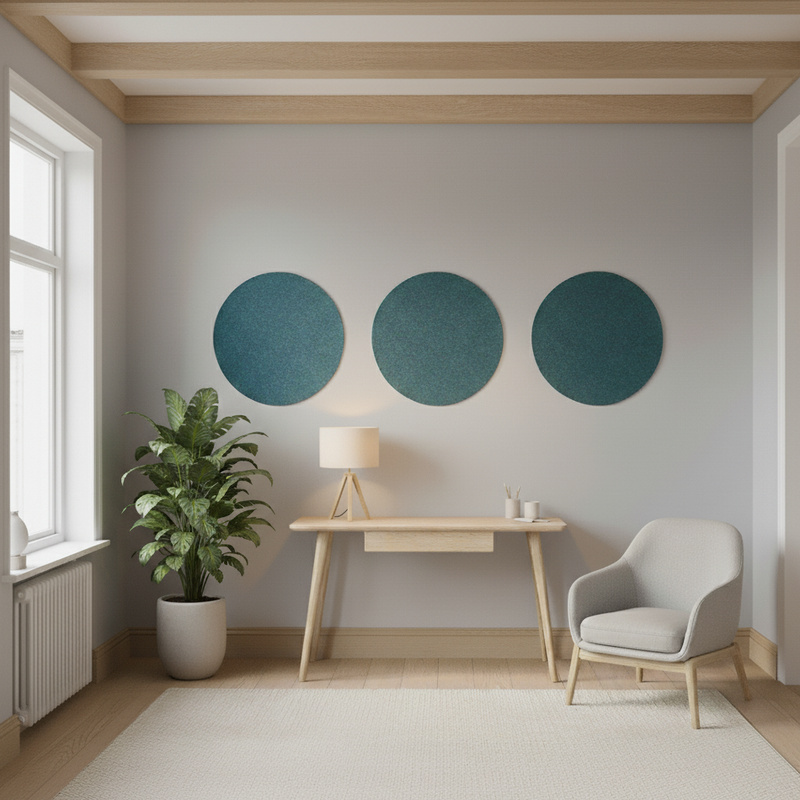 Filt Akustikpanel cirkel 9mm, Ø60 cm.