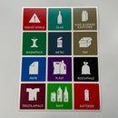 Affaldsmærker til sortering af affald indendørs 6,5 cm.