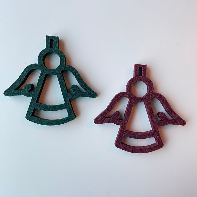 Juleengel udskåret i 9 mm filt akustik