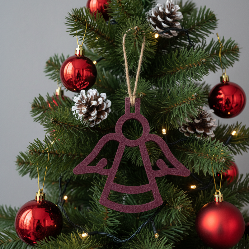 Juleengel udskåret i 9 mm filt akustik