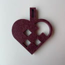 Julehjerte udskåret i 9 mm filt akustik