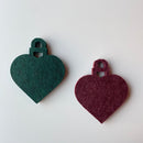 Julekugle hjerte udskåret i 9 mm filt akustik
