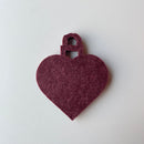 Julekugle hjerte udskåret i 9 mm filt akustik
