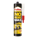 Pattex "No More Nails" montagelim, 300 ml, med gul og hvid tekst, og en rød-hvid dyse ved siden.
