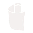 Rulle af gennemsigtigt materiale, der rulles nedad, med en cylinderkerne til nem brug.