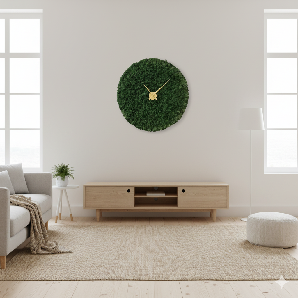 OEKOBOARD Premium - Mørk mos cirkel + ur