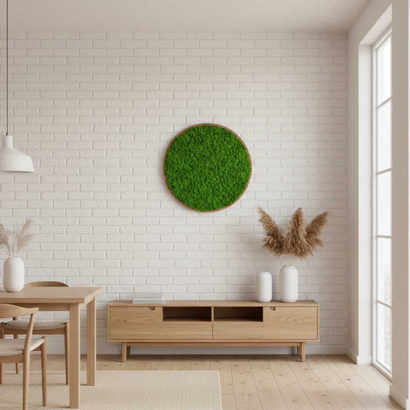 OEKOBOARD Premium - Lys mos cirkel MED kork kant