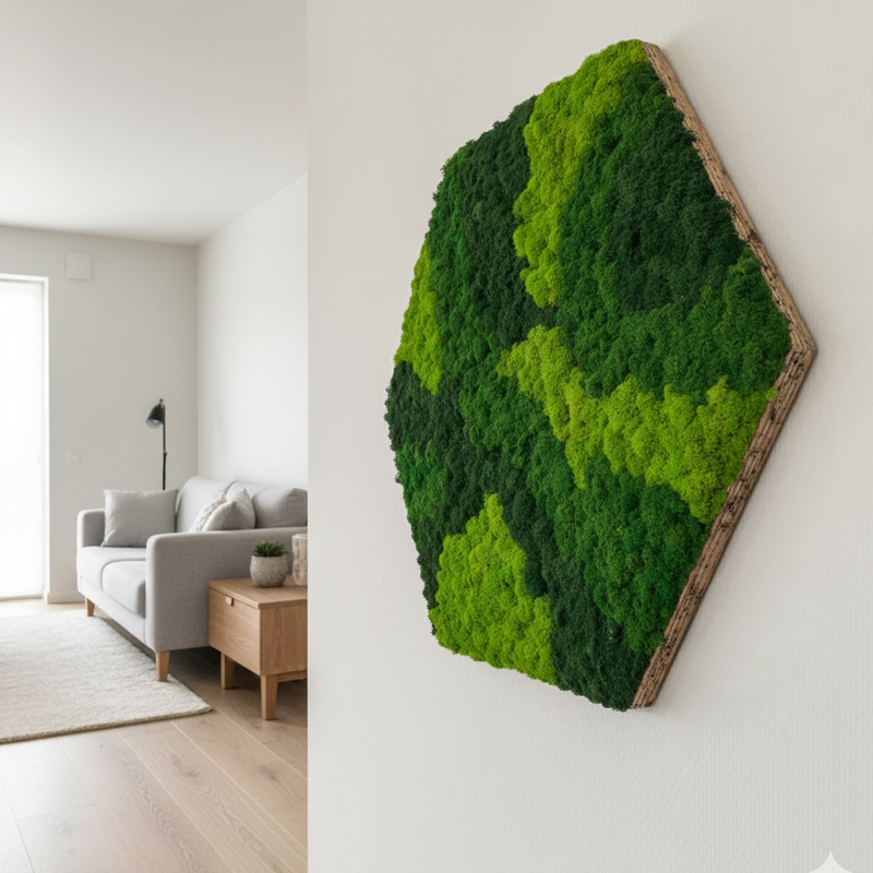 OEKOBOARD Basic - Blandet mos sekskant - 3 farver