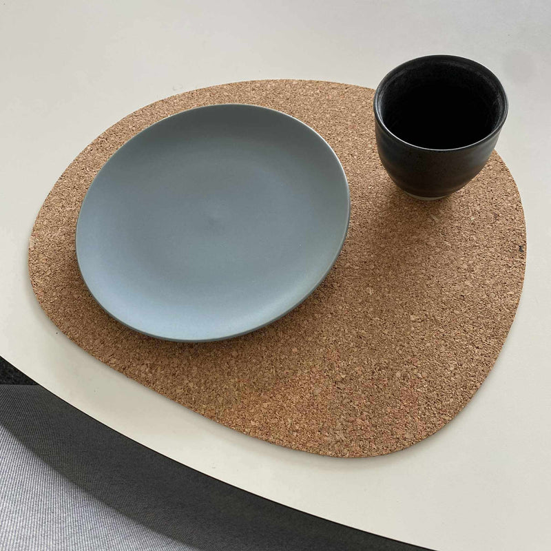 Kork dækkeserviet Curve, 29,5x36 cm.