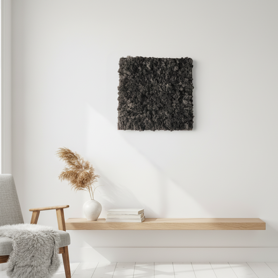 OEKOBOARD Premium - Sort mos på brændt kork - 50x50