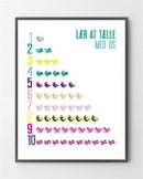 Tæl med os er en sød 123 plakat til børneværelset i Limited Edition a 100 stk. -  På fotoet er plakaten ikke præget.