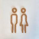 Kork WC skiltning Dame/mand - Selvklæbende kork