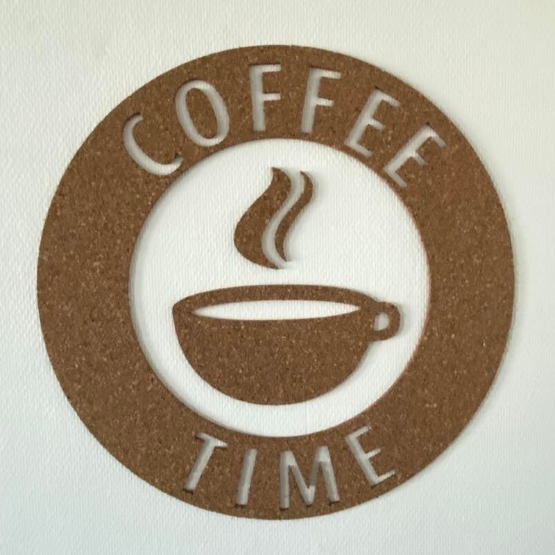 Coffee Time cirkel - Selvklæbende kork