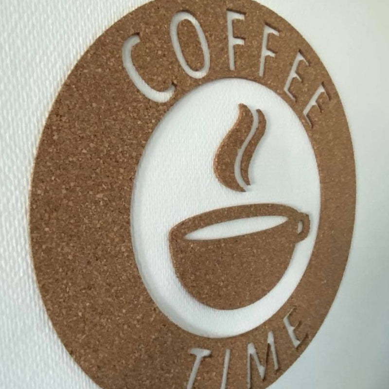 Coffee Time cirkel - Selvklæbende kork