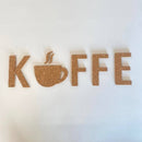 Kaffe bogstaver - Selvklæbende kork