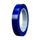 Blå cylindrisk tape med synlig kerne, pænt oprullet.