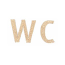 Bogstaverne "WC" i korkmateriale, selvklæbende, til dørskiltning.