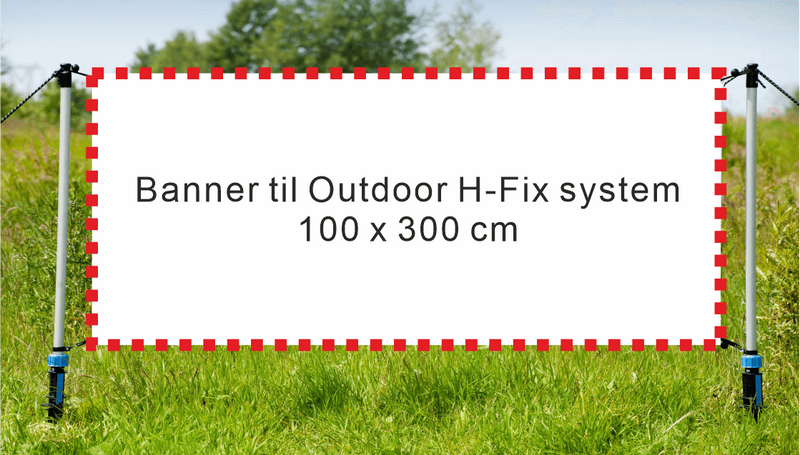 Banner til Outdoor H-Fix system 100 x 300 cm - Banner til Outdoor H-Fix system 100 x 300 cm - CT
