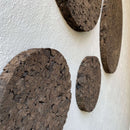 4 korkcirkler i 2,5 cm. brændt kork