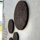 4 korkcirkler i 2,5 cm. brændt kork