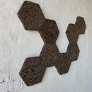 Sekskant - Brændt kork 15 cm., 8 stk.