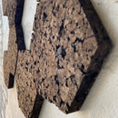 Sekskant - Brændt kork 15 cm., 8 stk.