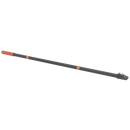 Langt, slankt værktøj med rød håndtag og to røde cirkulære elementer på skaftet.