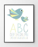 ABC plakat til børn i Pastel er lavet i Limited Edition a 100 stk. -  På dette foto er ABC plakaten endnu ikke præget.
