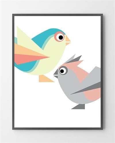 Billeder til væggen med par Birdy i Limited Edition a 100 stk. -  På dette foto er plakaten endnu ikke blevet præget.