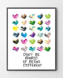 Plakater med Different er lavet i Limited Edition a 100 stk. -  På dette foto er plakaten endnu ikke blevet præget.