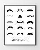 Design plakat "Movember" i Limited Edition a 100 stk. -  På dette foto er plakaten endnu ikke blevet præget.
