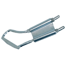 Metalværktøj med buet skæredel og to parallelle stænger, designet til varmeskæring.