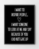 Grafisk plakat med "Inspire people" der er lavet i Limited Edition a 100 stk. -  På dette foto er plakaten ikke præget.