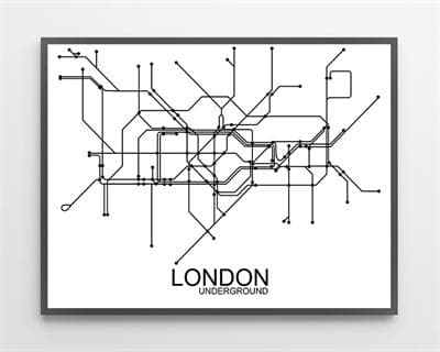 De grafiske plakater med "London Underground" er lavet i Limited Edition a 100 stk. -  På dette foto er plakaten ikke præget.