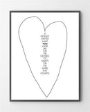 Kærligheds plakater med "Doesn't matter" er lavet i Limited Edition a 100 stk. -  På dette foto er plakaten ikke præget.