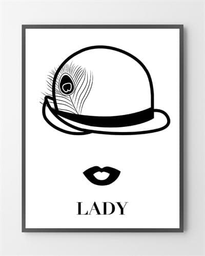 Køb plakater online med "Lady", den er lavet i Limited Edition a 100 stk. -  På dette foto er plakaten ikke blevet præget.